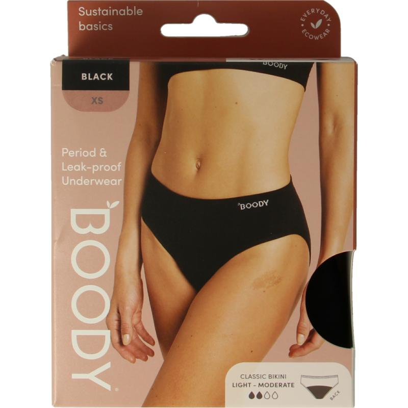 Boody Menstruatieondergoed Bikinislip Zwart Lichnorm Xs