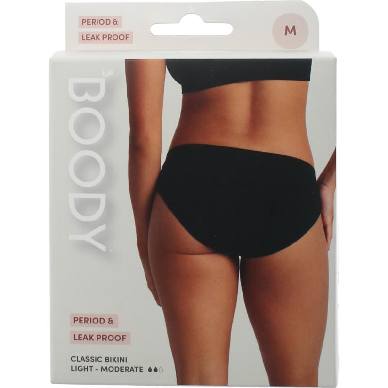 Boody Menstruatieondergoed Bikinislip Zwart Licht M
