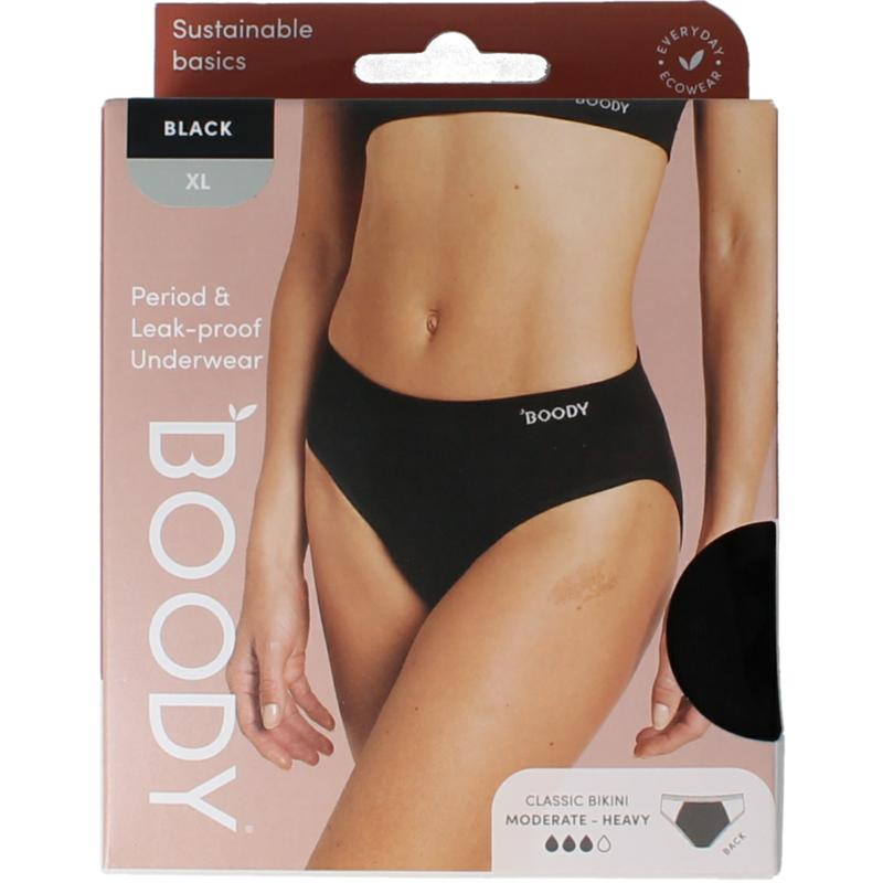 Boody Menstruatieondergoed Bikinislip Zwart Normaal Xl