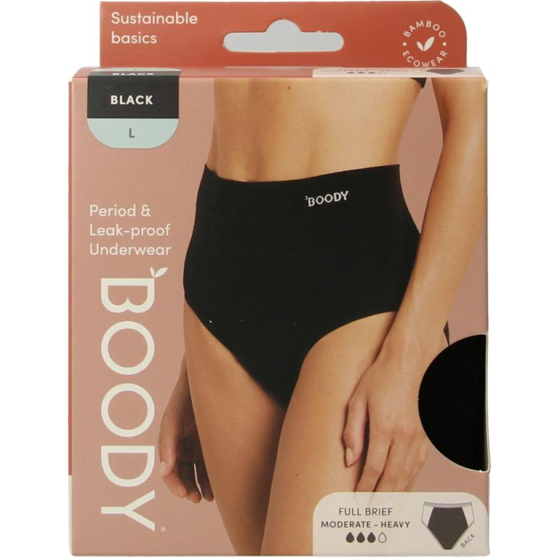 Boody Menstruatieondergoed Tailleslip Zwart Normaal L