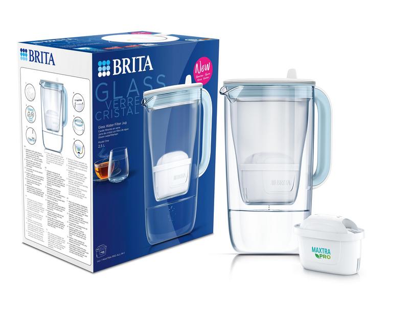 Brita Glazen Waterfilterkan Light Blue