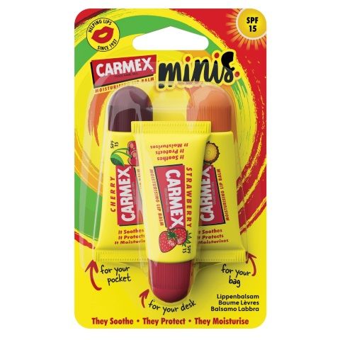 Carmex Lip Balm Mini Assorti Tube 3-Pack