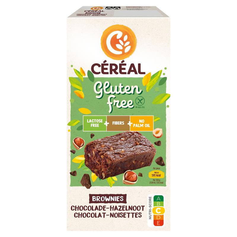 Cereal Brownies Chocolade & Hazeln Gluten- Lactosevrij