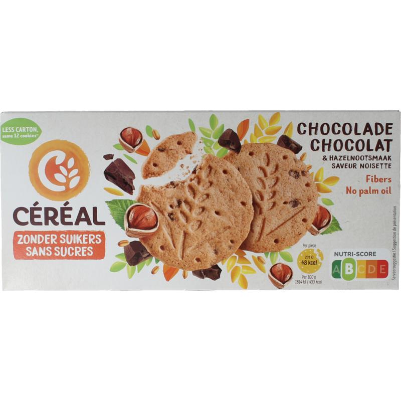 Cereal Zandkoekjes Chocolade & Hazelnoot Zonder Suikers