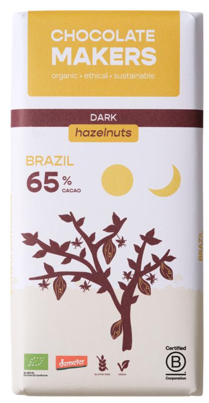 Chocolatemakers Brazil Hazelnoot 65% Puur Demeter Bio