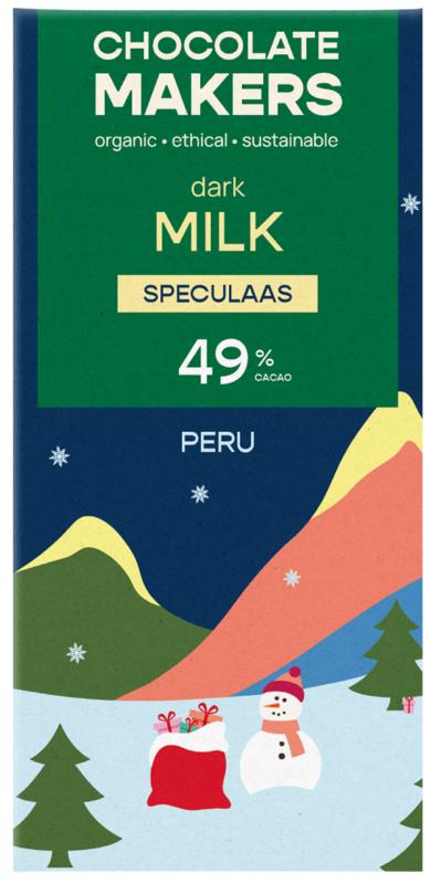Chocolatemakers Kerstreep Milky Speculaas Bio