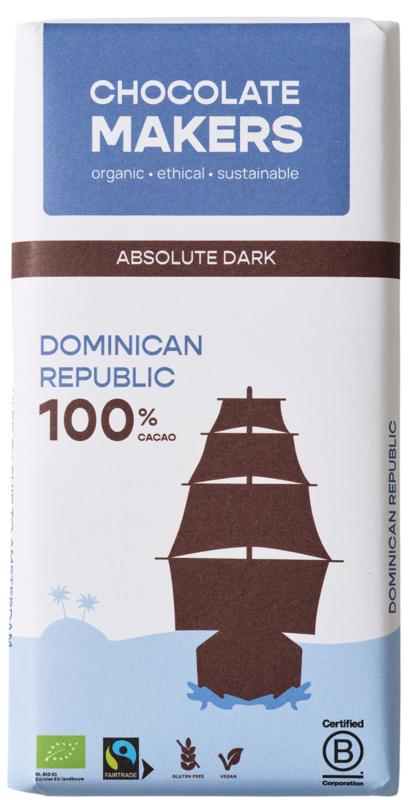 Chocolatemakers Reep Tres Hombres 100% Extra Puur Fairtrade Bio