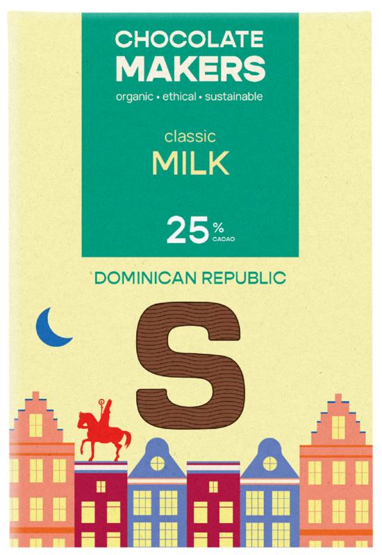 Chocolatemakers Sintletter Melkchocolade 25% Bio