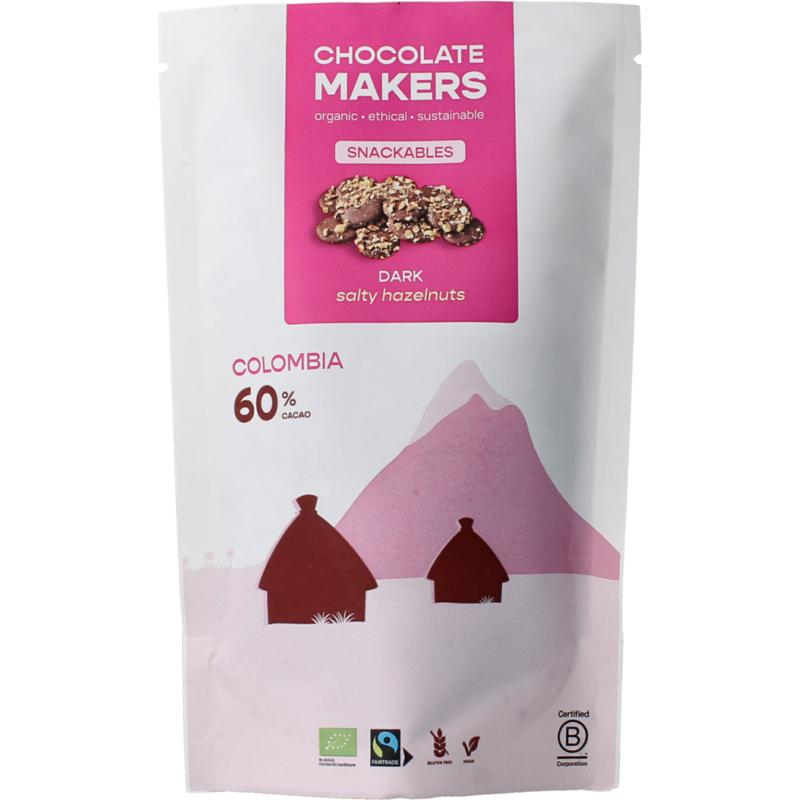 Chocolatemakers Snackable Puur 60% Met Hazelnoot Bio
