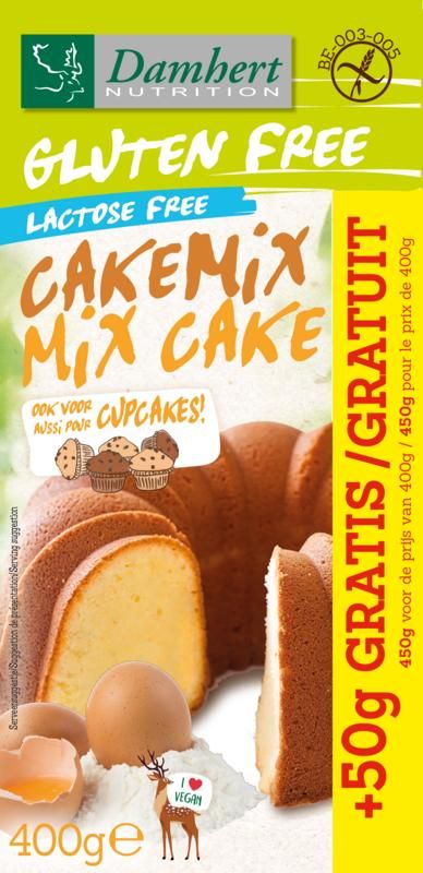 Damhert Cakemix Glutenvrij Met 50 Gram Gratis