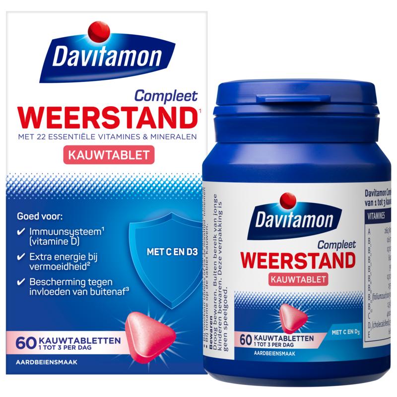 Davitamon Compleet Weerstand Kauwvitamines Aardbei