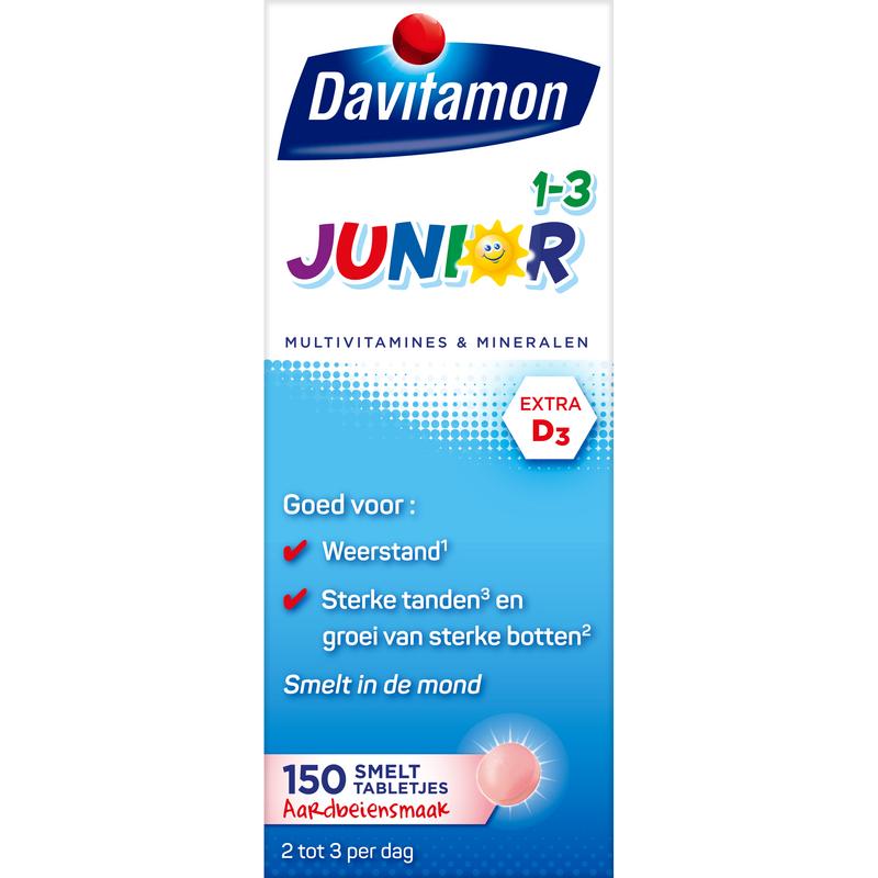 Davitamon Junior 1-3 Smelttablet Aardbei