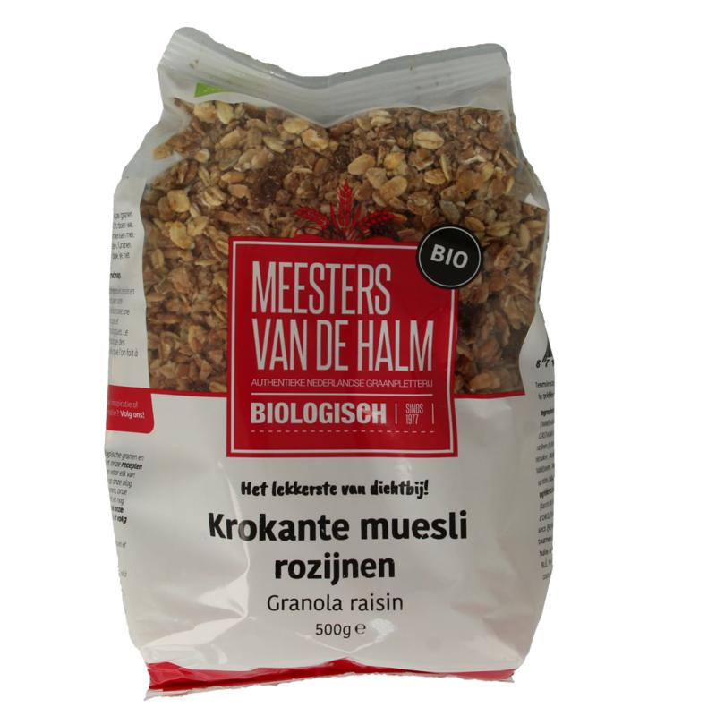 De Halm Krokante Muesli Rozijn Bio