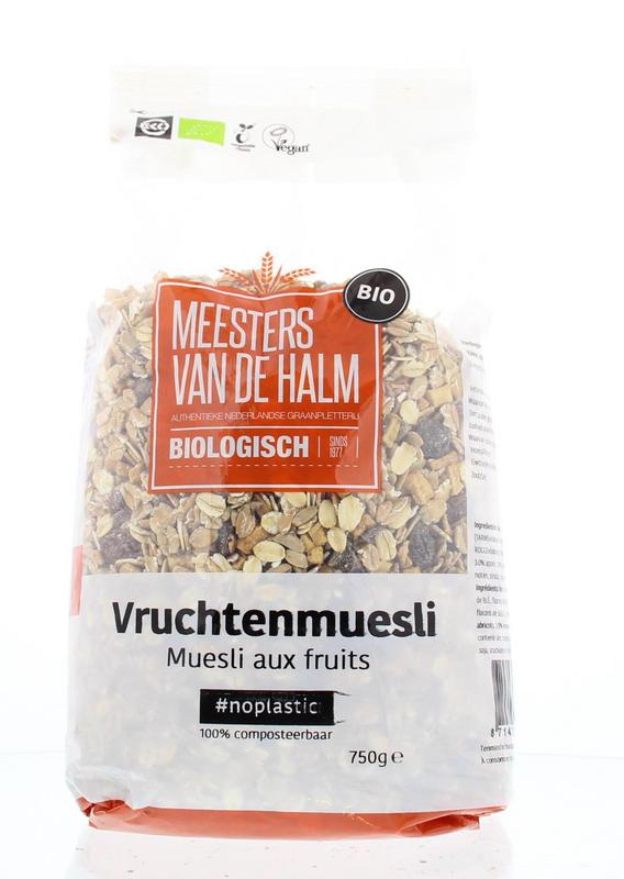De Halm Muesli Vruchten Eko Bio