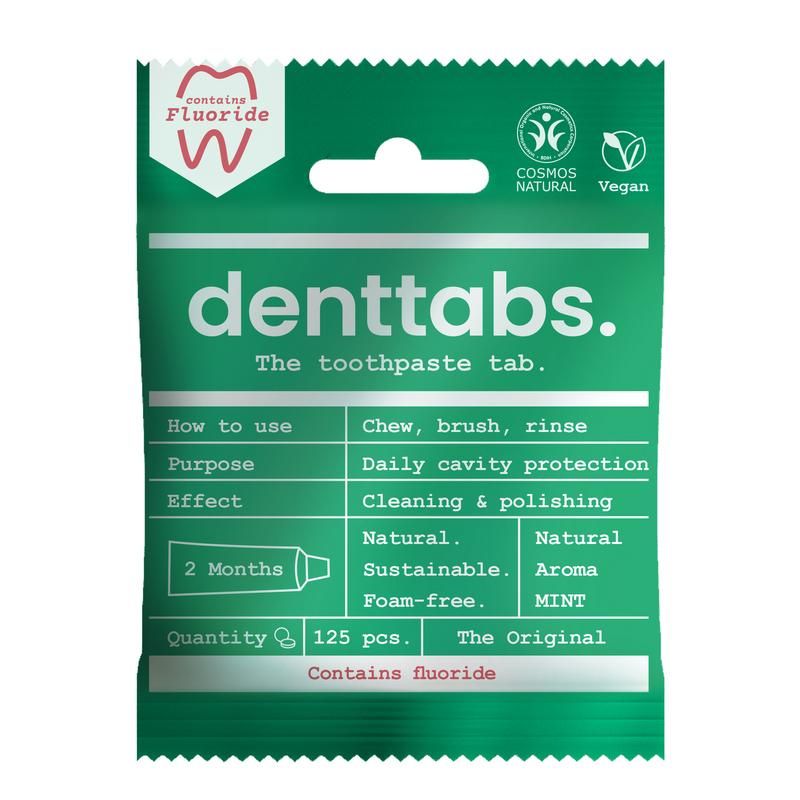 Denttabs Tandpasta Tabletten Munt Met Fluor Vegan
