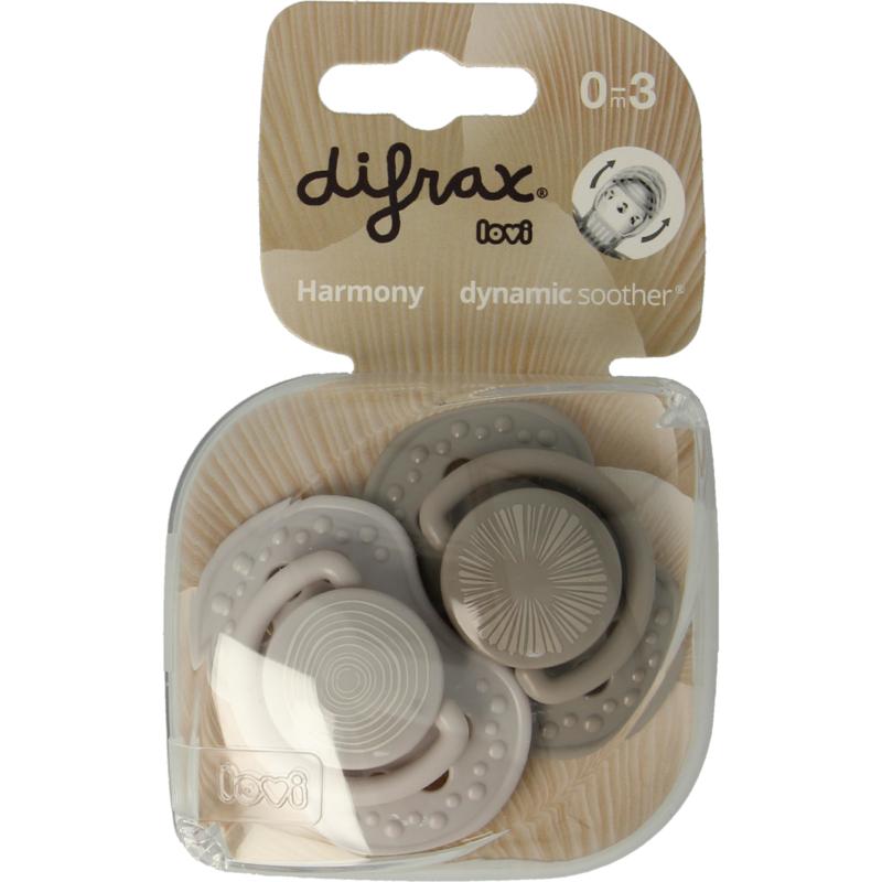 Difrax Fopspeen 0-3 Maanden Harmony Grey
