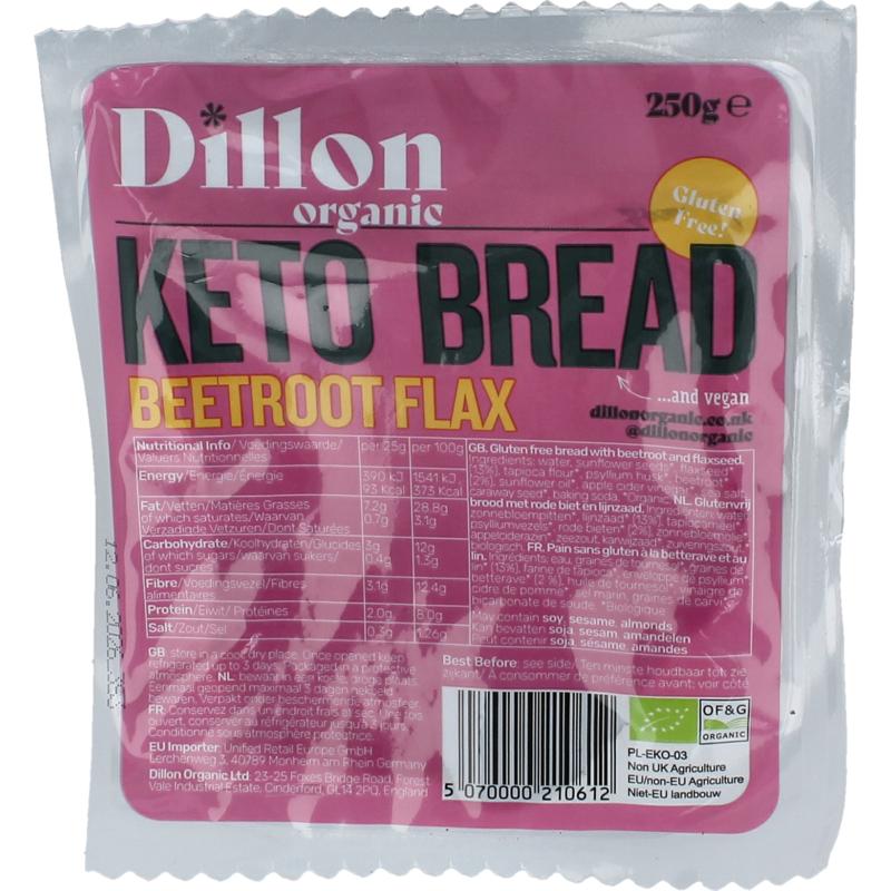 Dillon Organic Keto Brood Beetroot Flax Seeds Bio Demeter