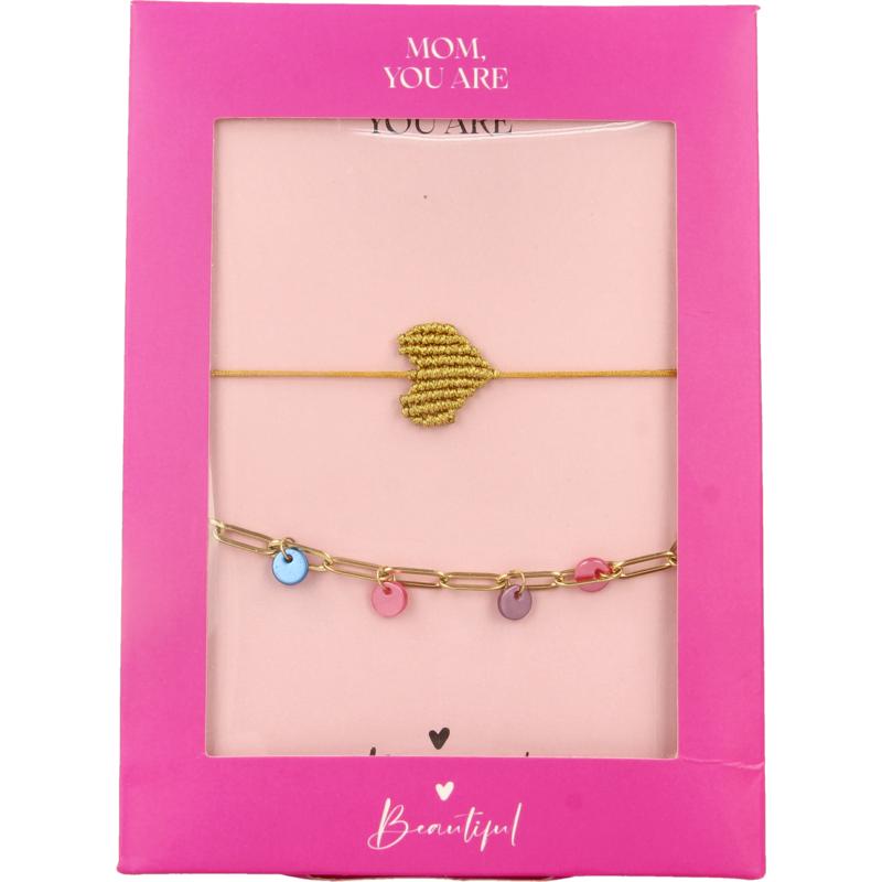 Dream The Label Cadeauset Armband Geel En Goud