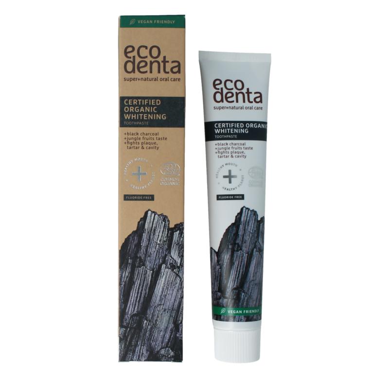 Ecodenta Tandpasta Whitening Houtskool Bio