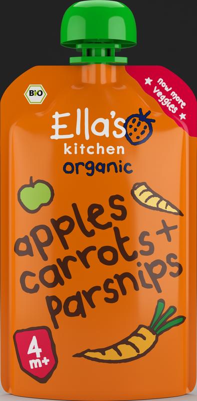 Ella's Kitchen Apples Carrots & Parsnips 4+ Maanden Knijpz Bio