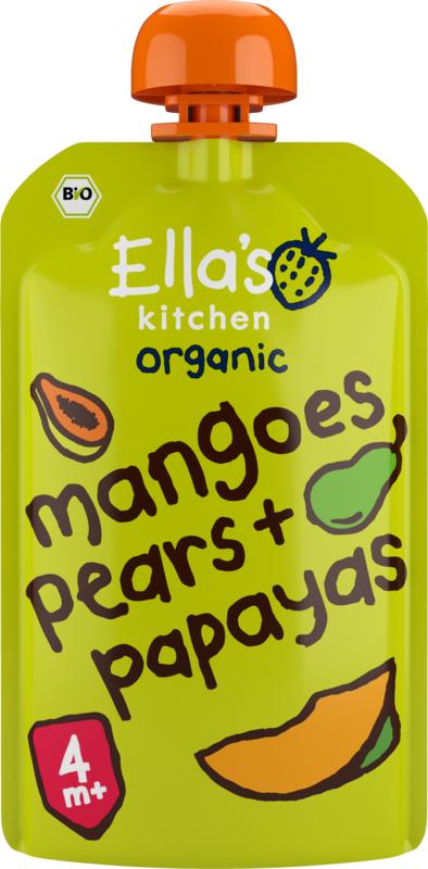 Ella's Kitchen Mangoes Pears & Papayas Knijpzakje 4+ Maanden Bio