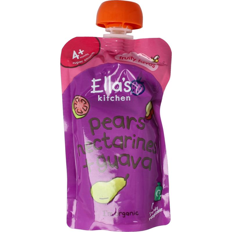 Ella's Kitchen Pears Nectarines & Guava 4+ Knijpzakje Bio