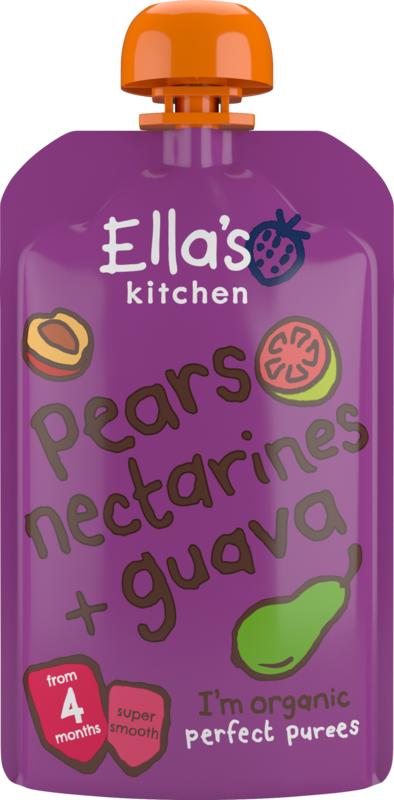 Ella's Kitchen Pears Nectarines & Guava 4+ Knijpzakje Bio