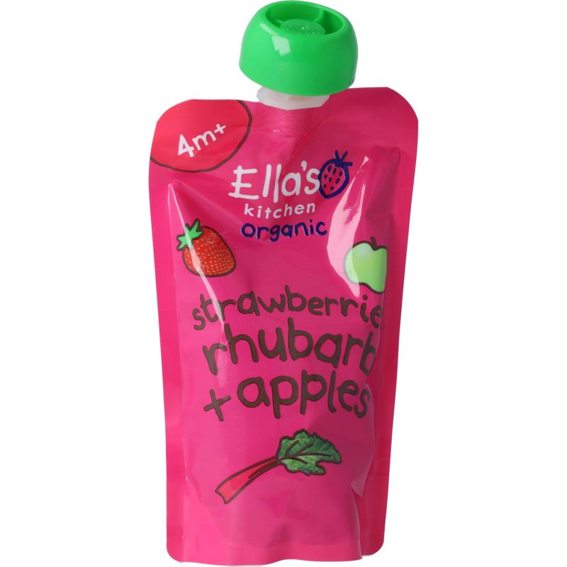 Ella's Kitchen Strawberry Rhubarb & Apples 4+ Mnd Knijpz Bio