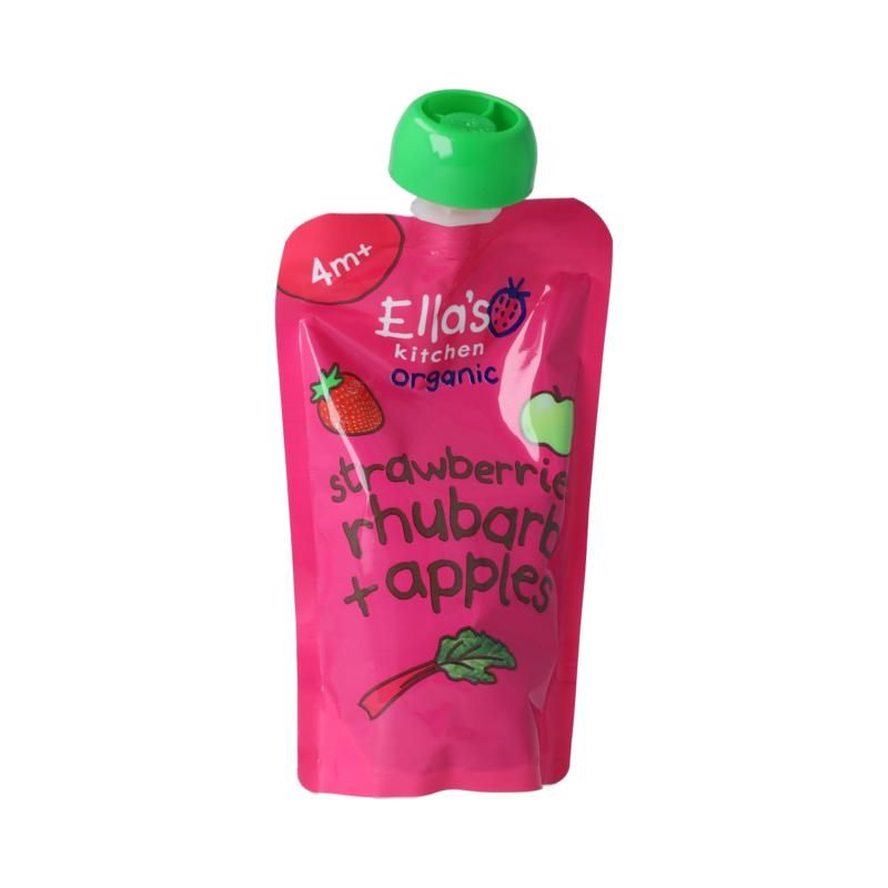 Ella's Kitchen Strawberry Rhubarb & Apples 4+ Mnd Knijpz Bio