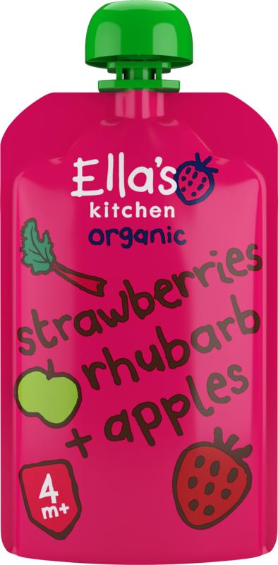 Ella's Kitchen Strawberry Rhubarb & Apples 4+ Mnd Knijpz Bio