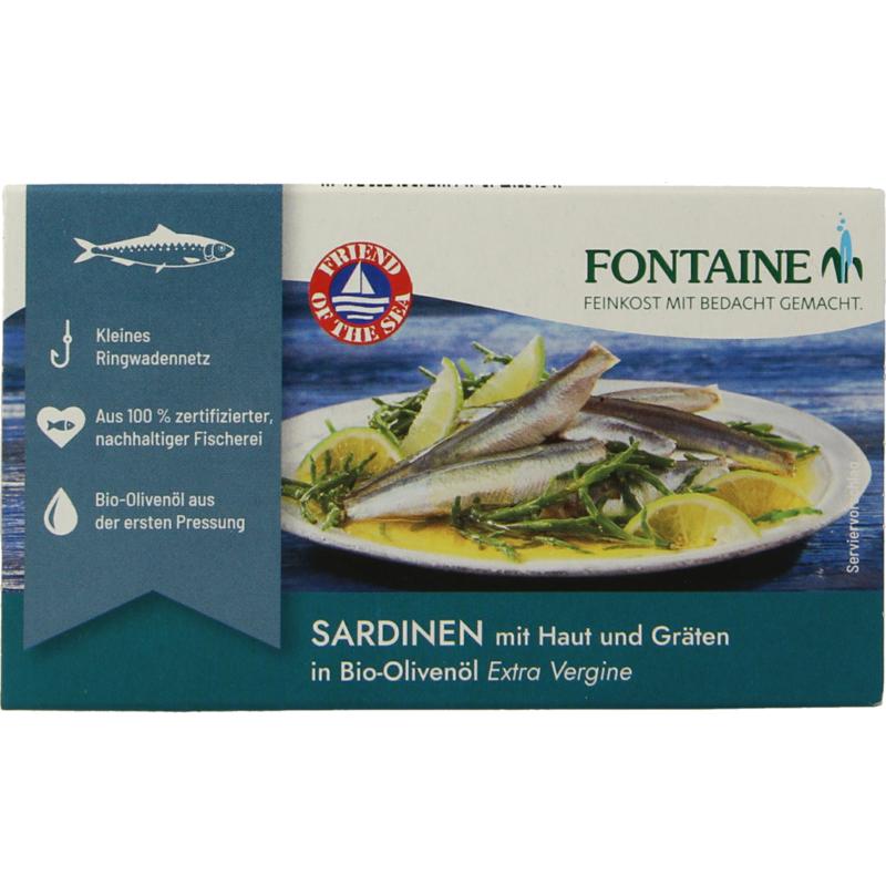 Fontaine Sardines Met Huid En Graat