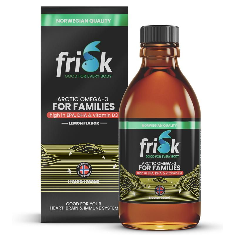 Frisk Omega 3 Gezin Citroen – Visolie Met Dha & D3