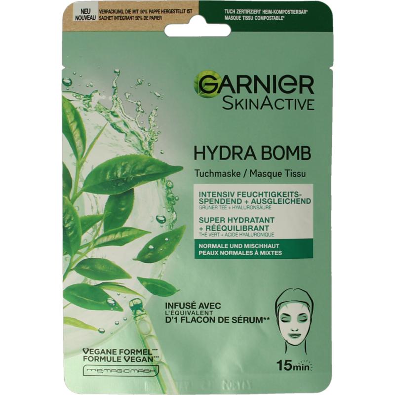 Garnier Skinactive Tissuemasker Hydra Bomb Groene Thee