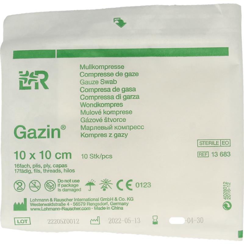 Gazin Gaaskompressen 10 X 10Cm Steriel