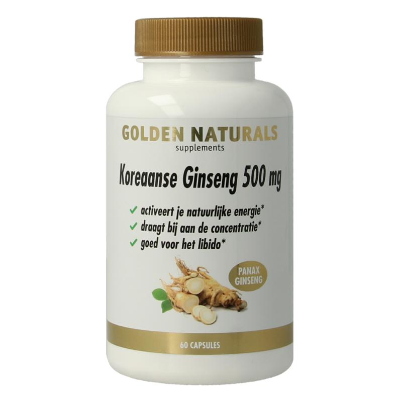 Golden Naturals Koreaanse Ginseng 500Mg