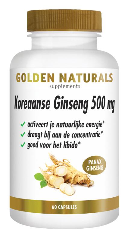 Golden Naturals Koreaanse Ginseng 500Mg