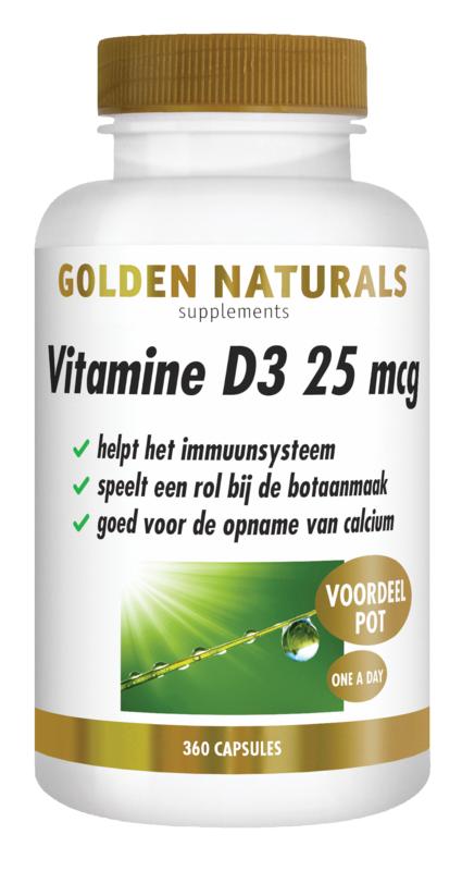 Golden Naturals Vitamine D3 25Mcg