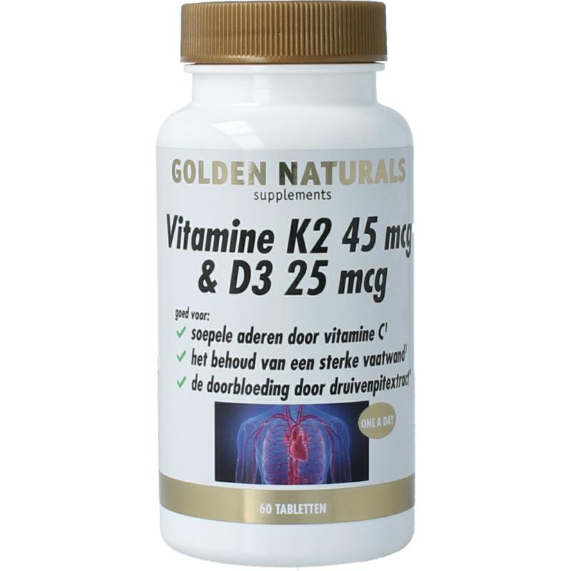 Golden Naturals Vitamine K2 45Mcg & D3 25Mcg
