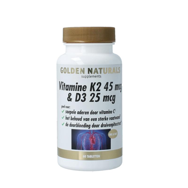 Golden Naturals Vitamine K2 45Mcg & D3 25Mcg