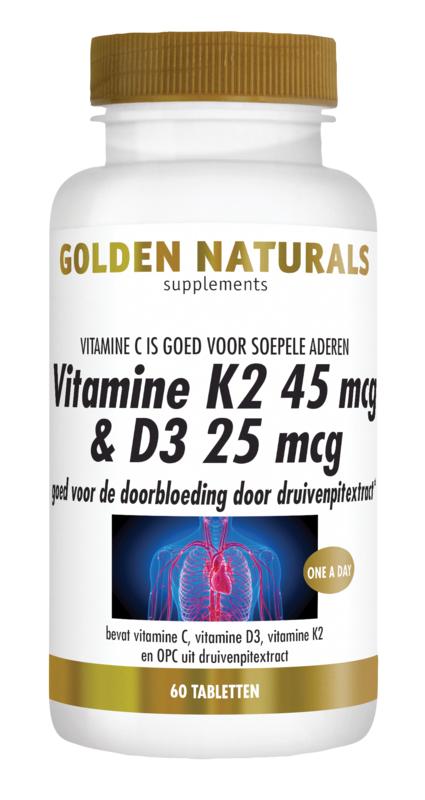 Golden Naturals Vitamine K2 45Mcg & D3 25Mcg