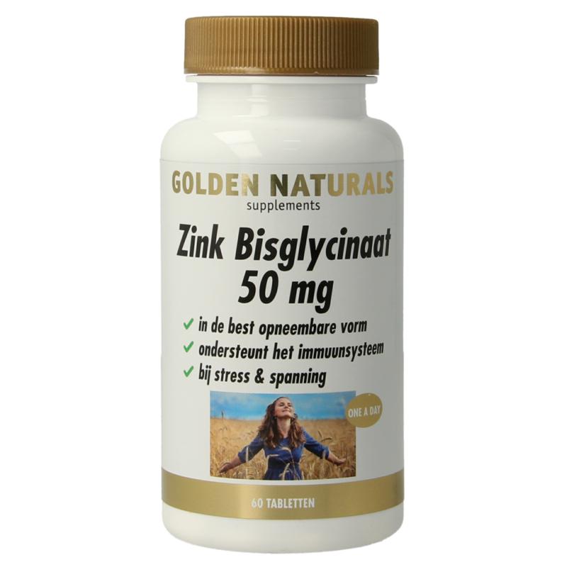 Golden Naturals Zink Bisglycinaat 50Mg