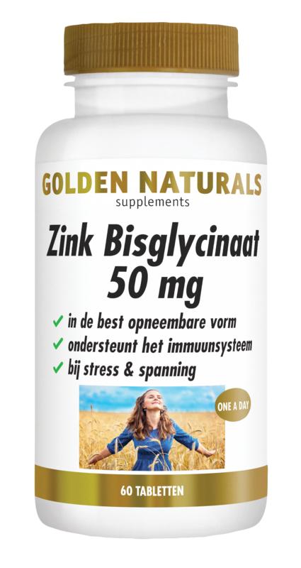 Golden Naturals Zink Bisglycinaat 50Mg