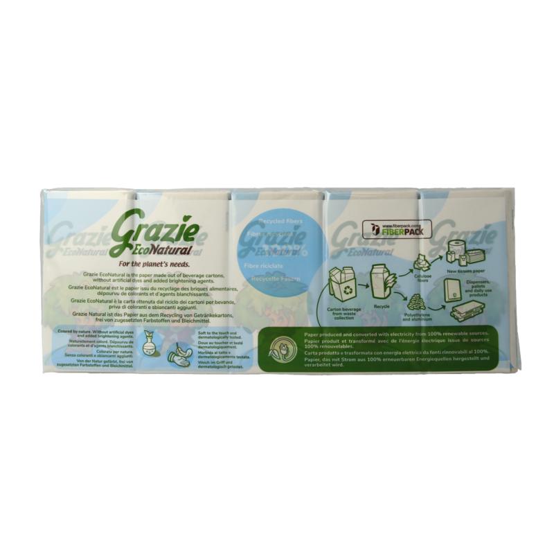Grazie Natural Zakdoekjes Extra Soft 10 X 9 Zakdoekjes