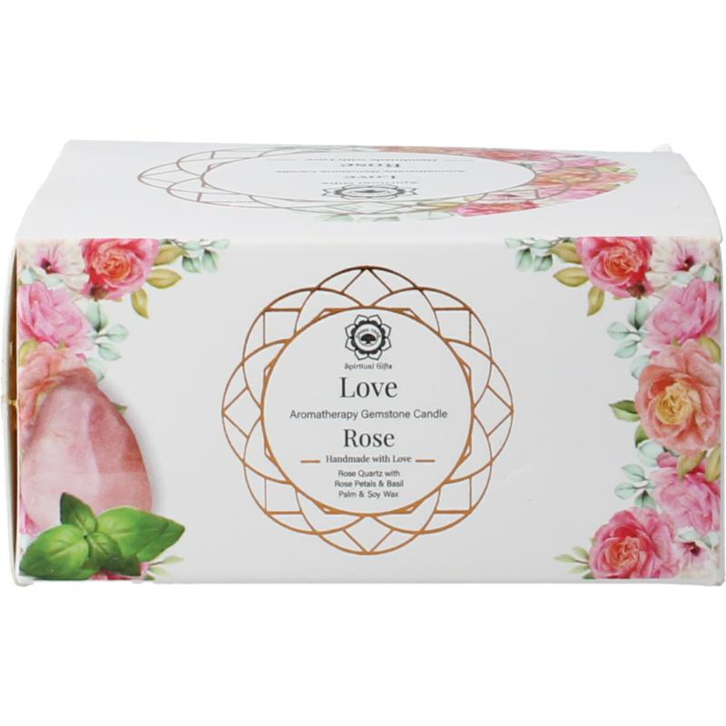 Green Tree Gemstone Candle Love Rose