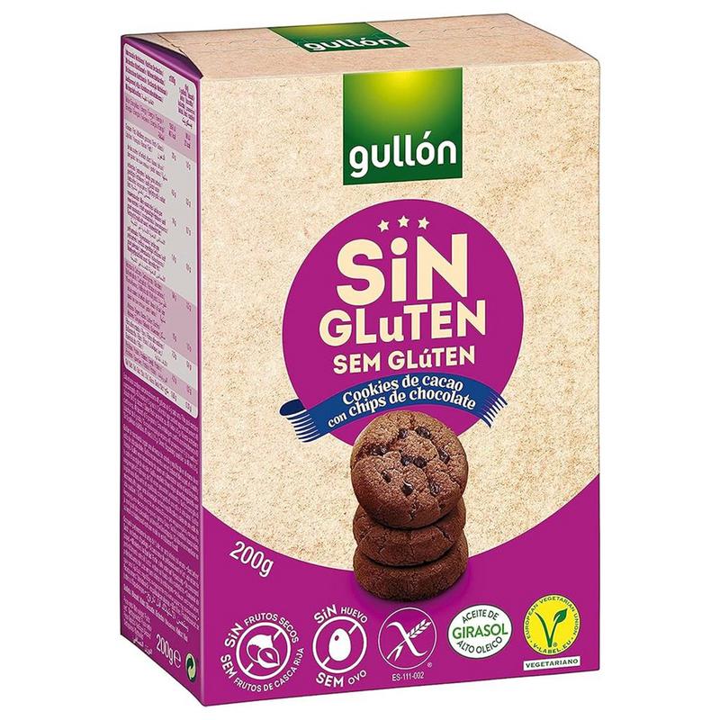 Gullon Chocolate Cookies Chocolate Chip Glutenvrij