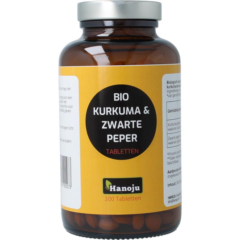Hanoju Kurkumapoeder + Piperine 500Mg Bio