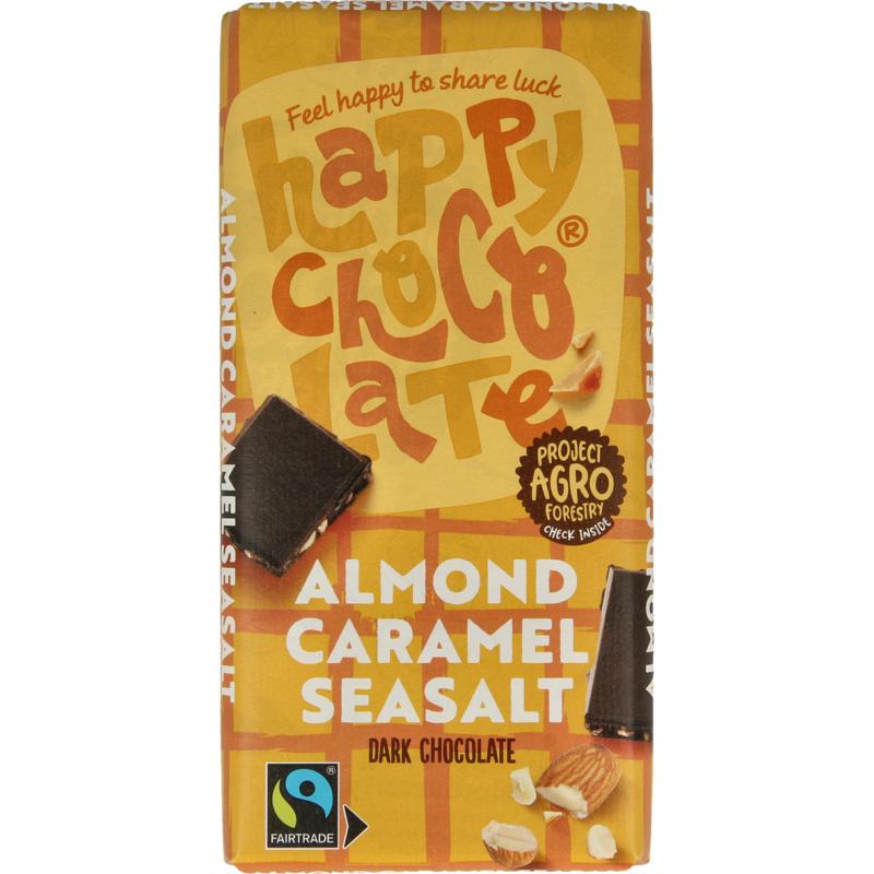 Happy Chocolate Puur Amandel Karamel Zeezout Bio