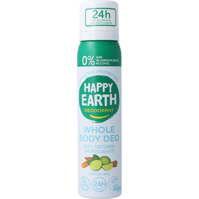 Happy Earth Deodorant Bodyspray Cedar Lime