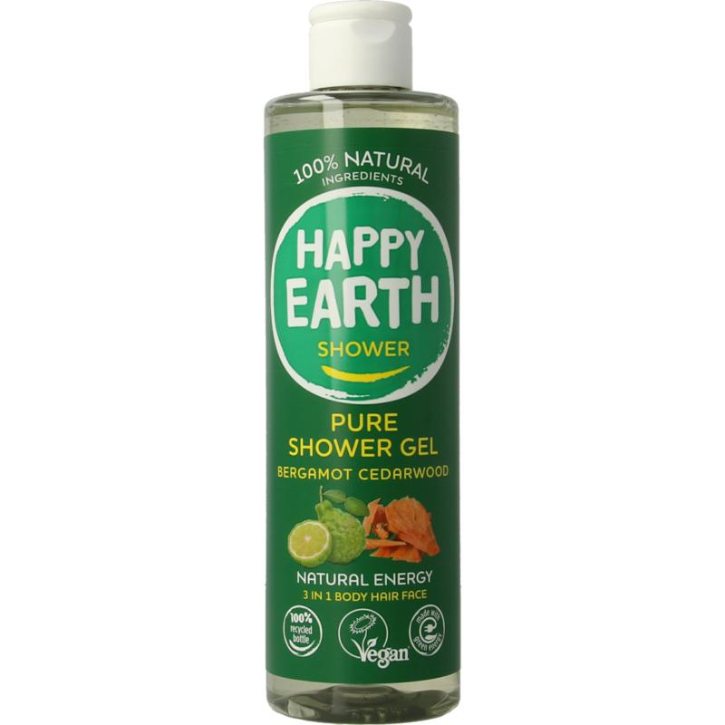 Happy Earth Douchegel Bergamot Cedarwood