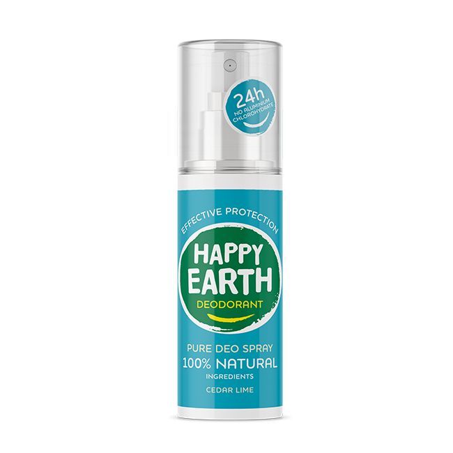 Happy Earth Pure Deodorant Spray Cedar Lime